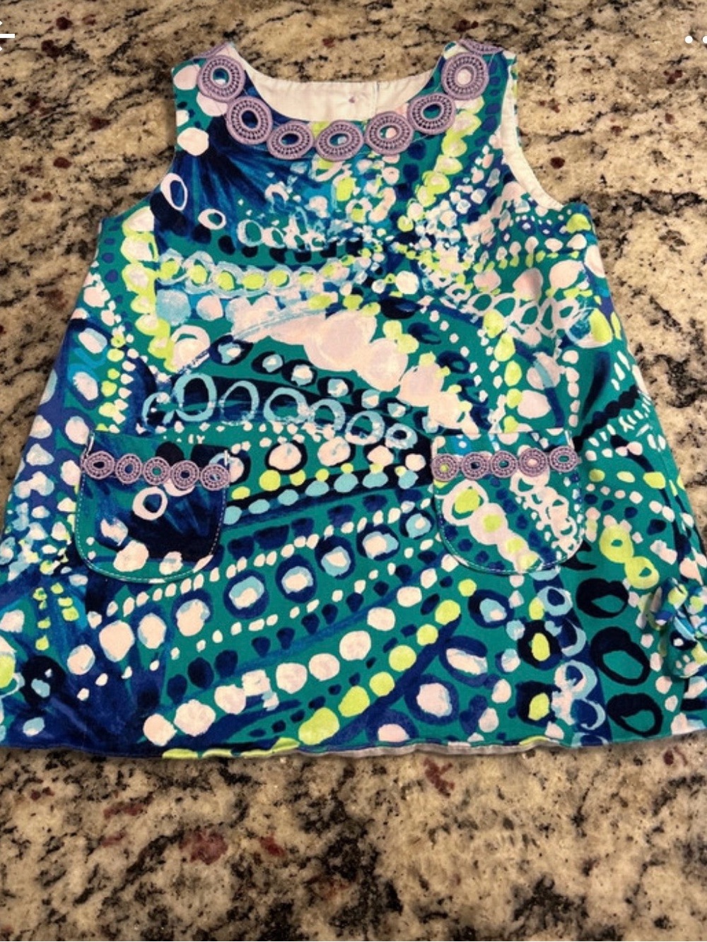 Lilly Pulitzer Blue Green Multi-Print Sleeveless Dress